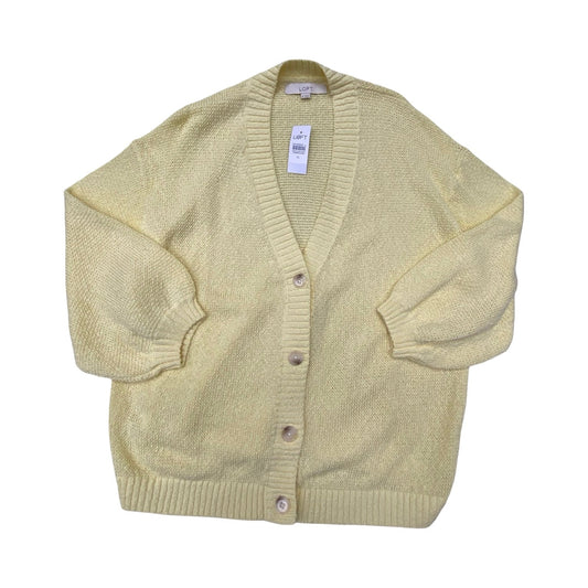Sweater Cardigan By Loft In Yellow, Size:Xl