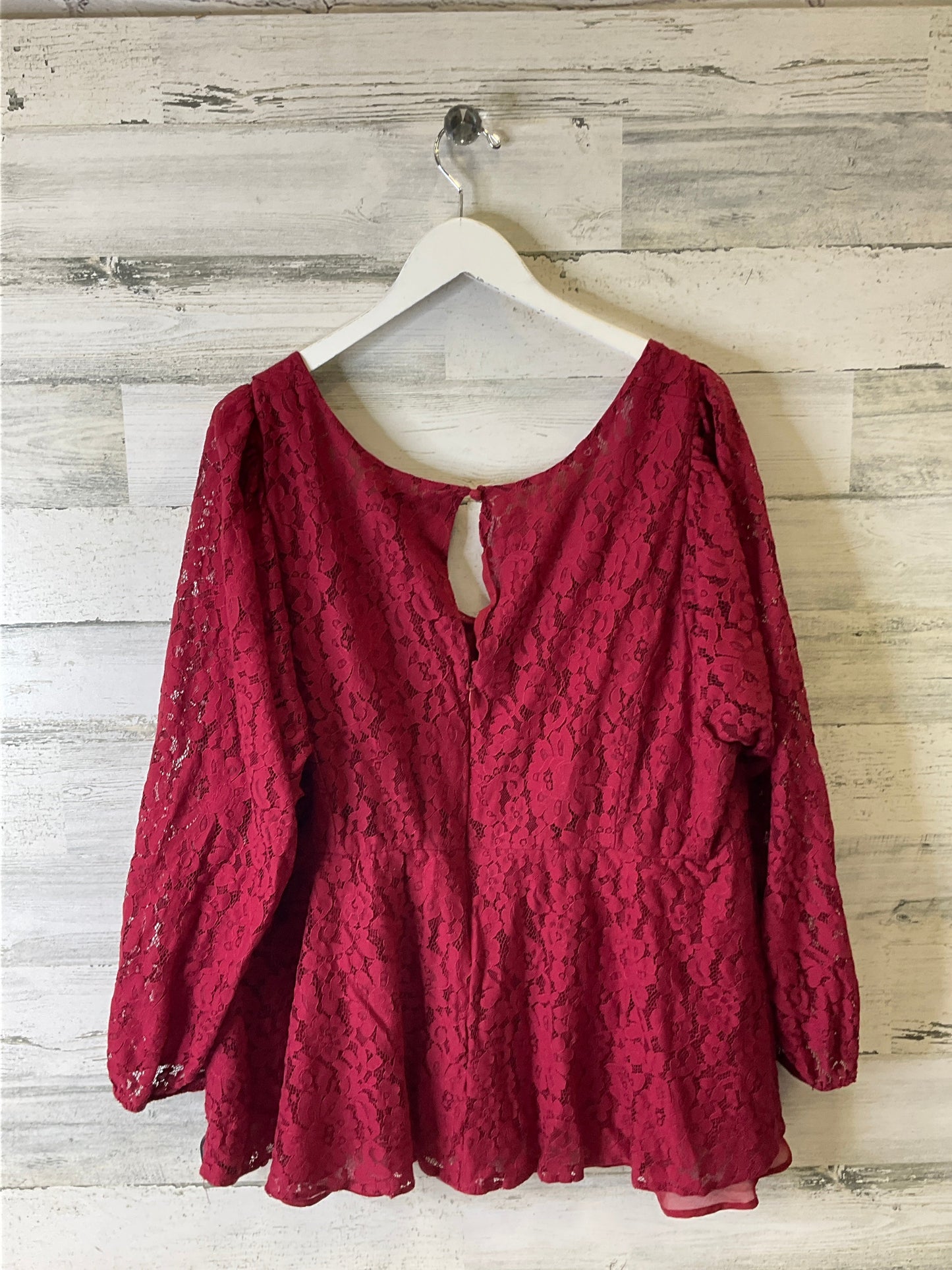 Blouse Long Sleeve By Torrid In Red, Size: 4x