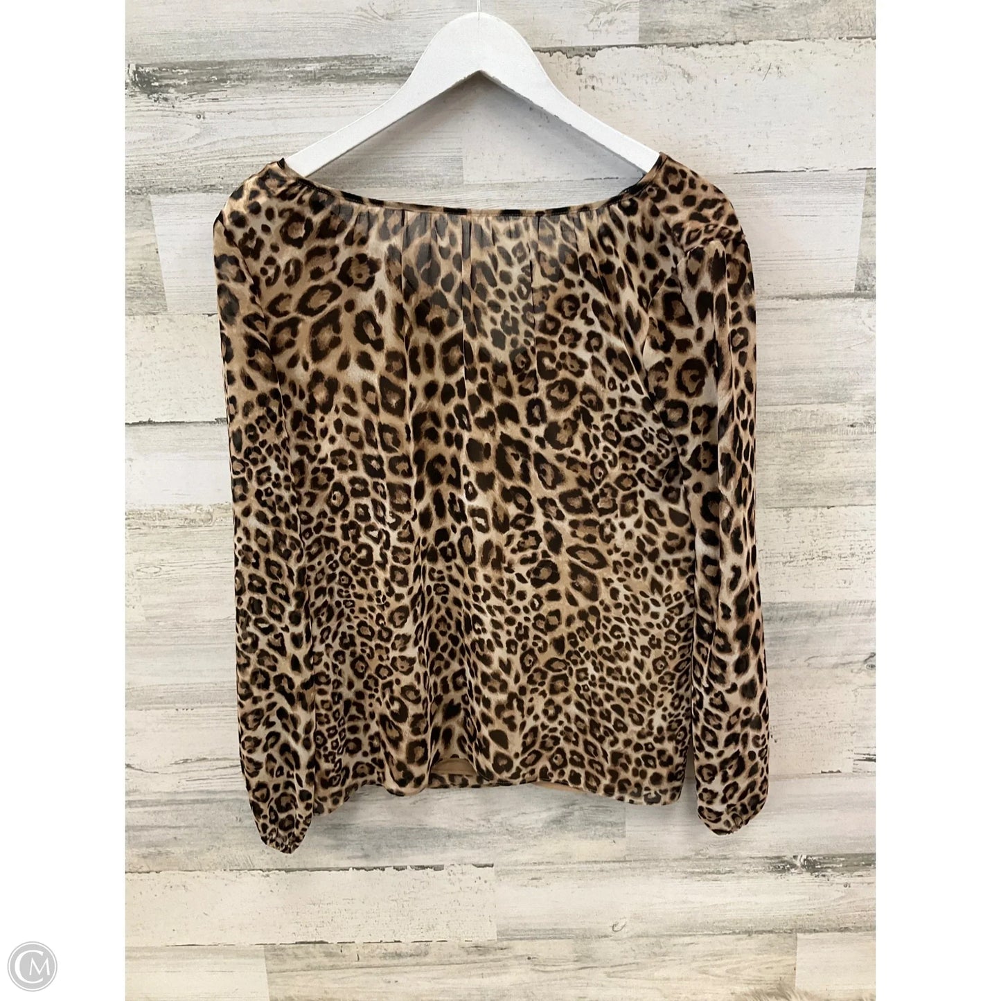 Blouse Long Sleeve By White House Black Market In Animal Print, Size: S