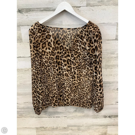 Blouse Long Sleeve By White House Black Market In Animal Print, Size: S
