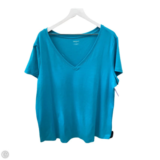 Top Short Sleeve Basic By Westport In Blue, Size: 3x