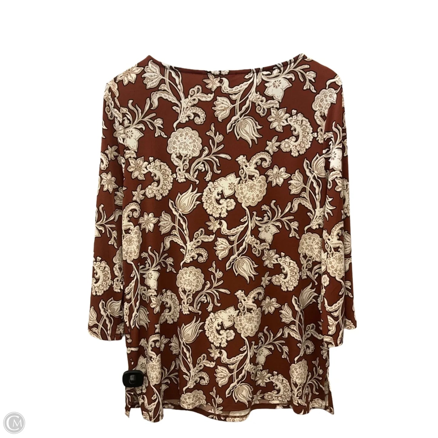Top 3/4 Sleeve By Chicos In Brown, Size: M