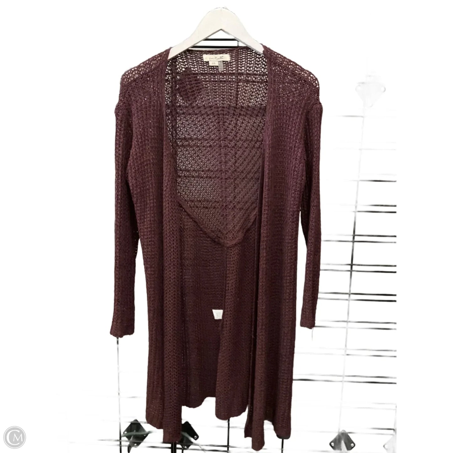 Sweater Cardigan By Simply Noelle In Maroon, Size: S