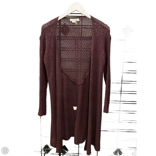 Sweater Cardigan By Simply Noelle In Maroon, Size: S