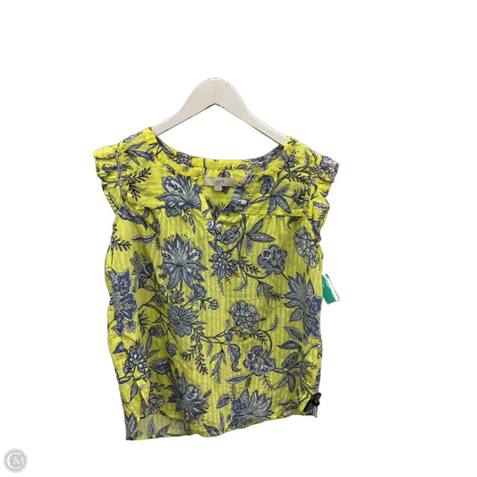 Top Sleeveless By Loft In Yellow, Size: M