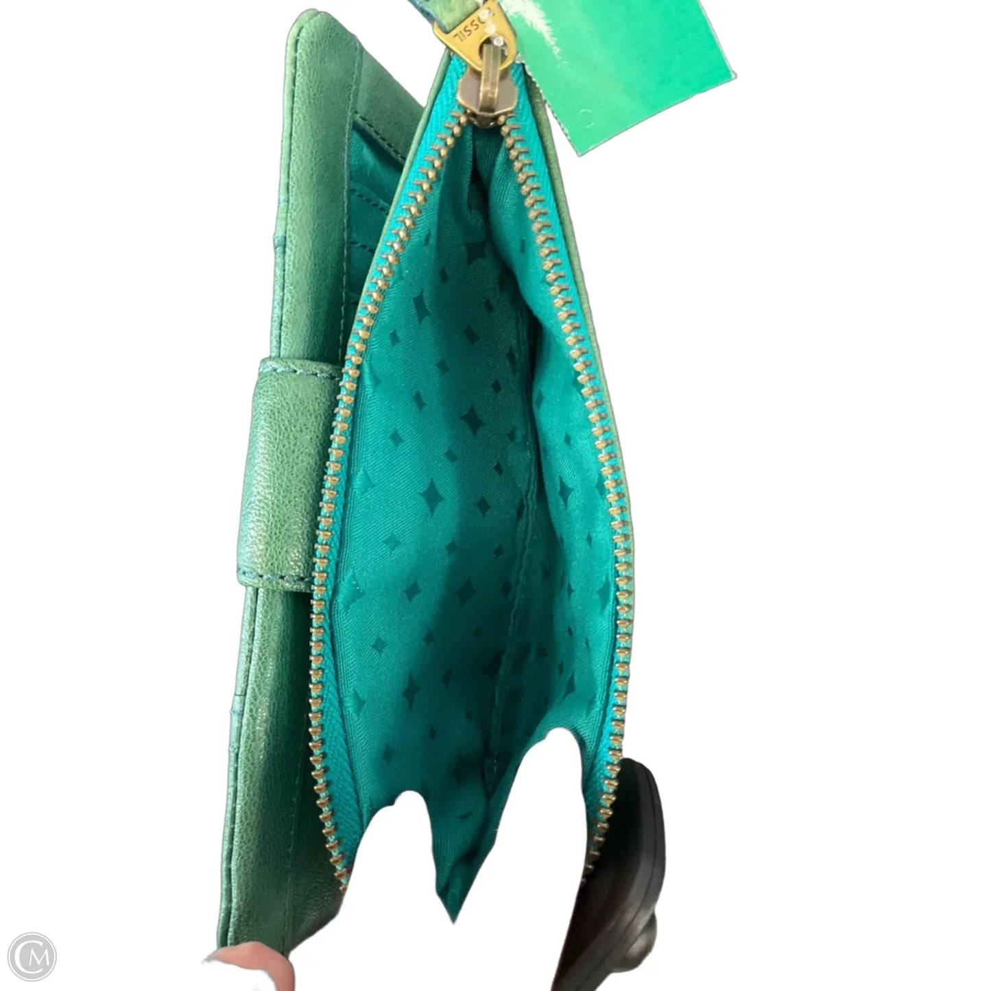 Wallet Leather By Fossil, Size: Medium