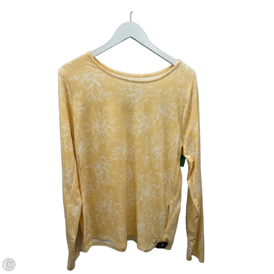 Top Long Sleeve By Hang Ten In Yellow, Size: Xxl