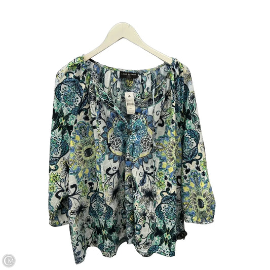 Top 3/4 Sleeve By Lane Bryant In Blue, Size: 1x