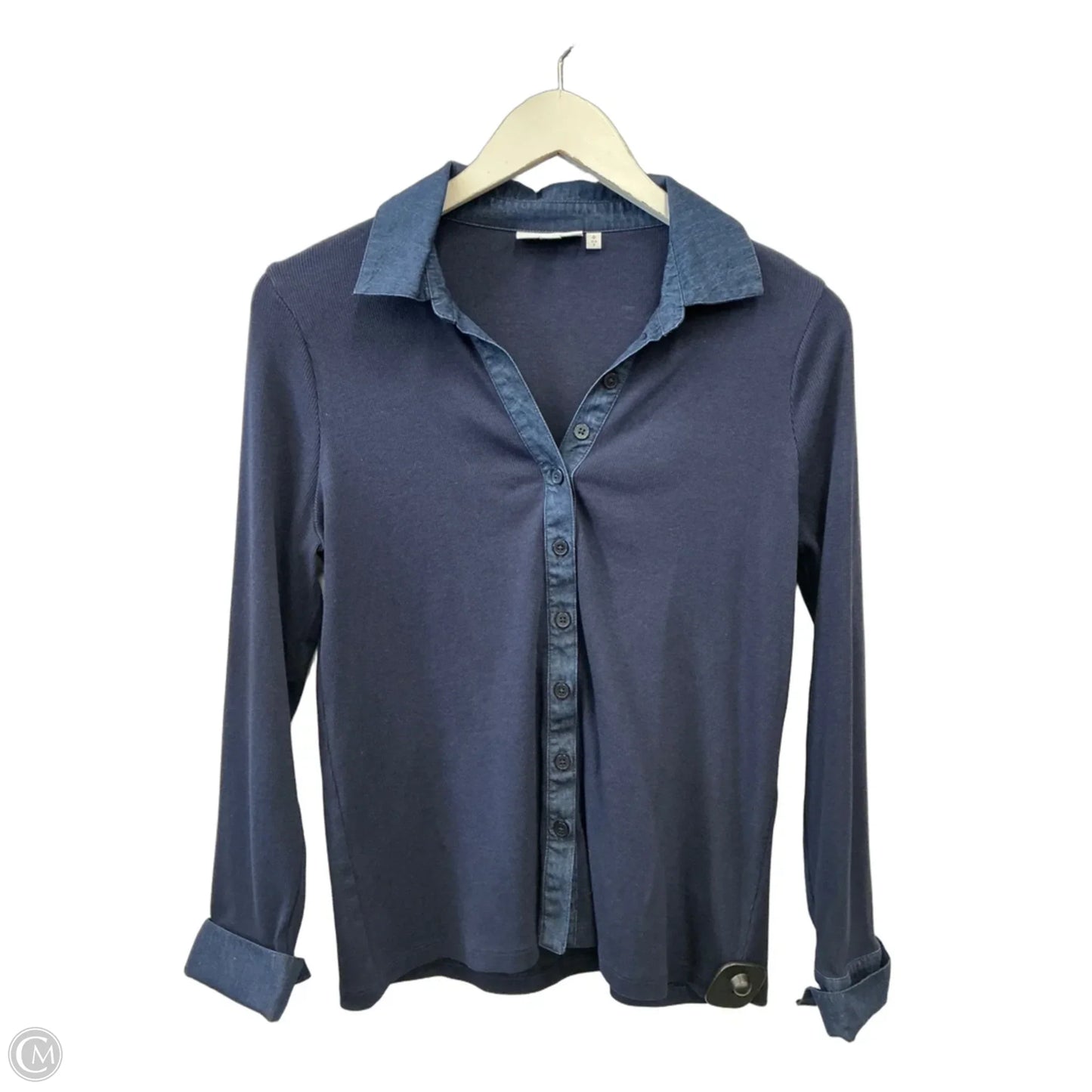Top Long Sleeve By Chicos In Navy, Size: S