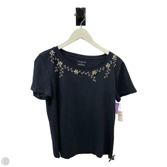 Top Short Sleeve By Talbots In Navy, Size: M