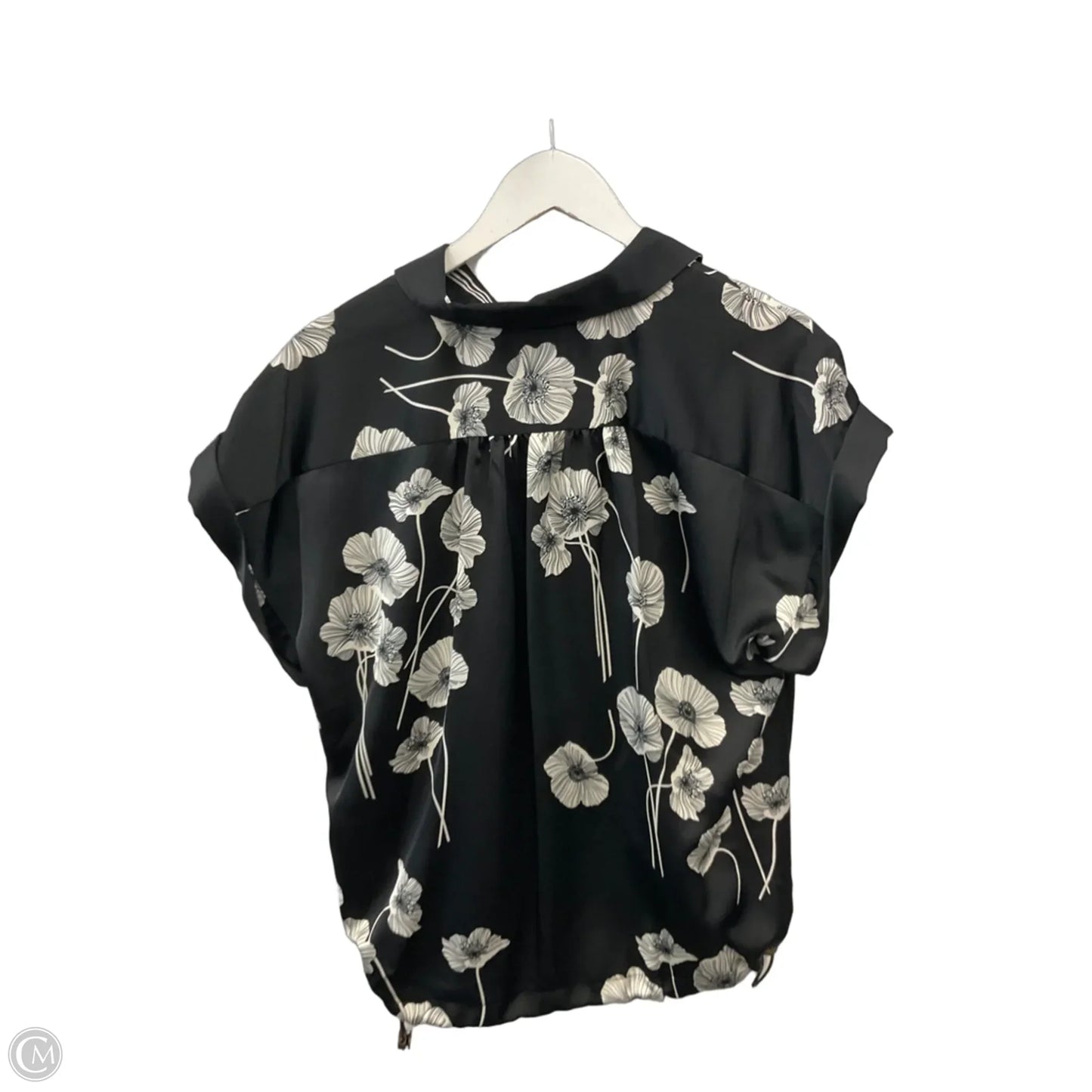 Top Short Sleeve Designer By Karl Lagerfeld In Black, Size: M