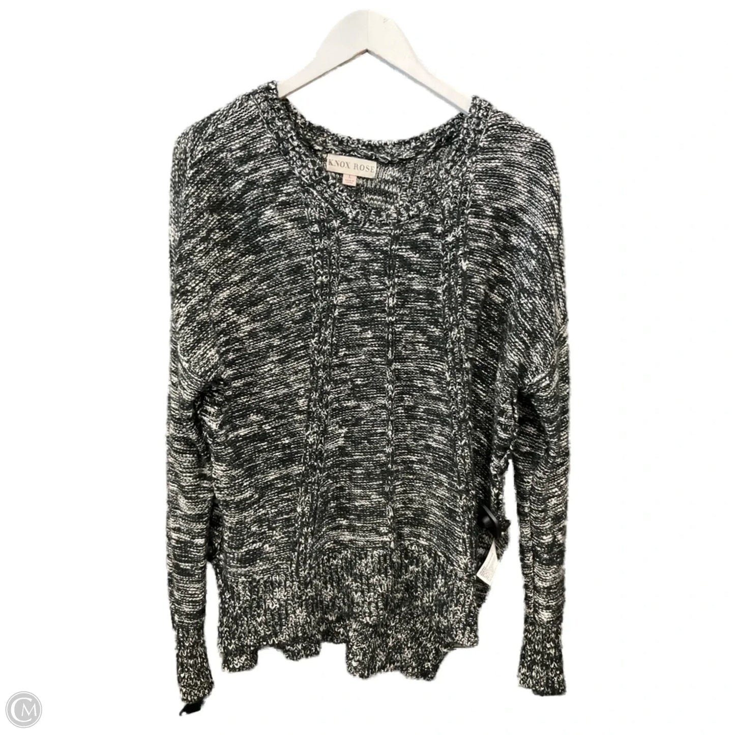 Sweater By Knox Rose In Black & White, Size: L