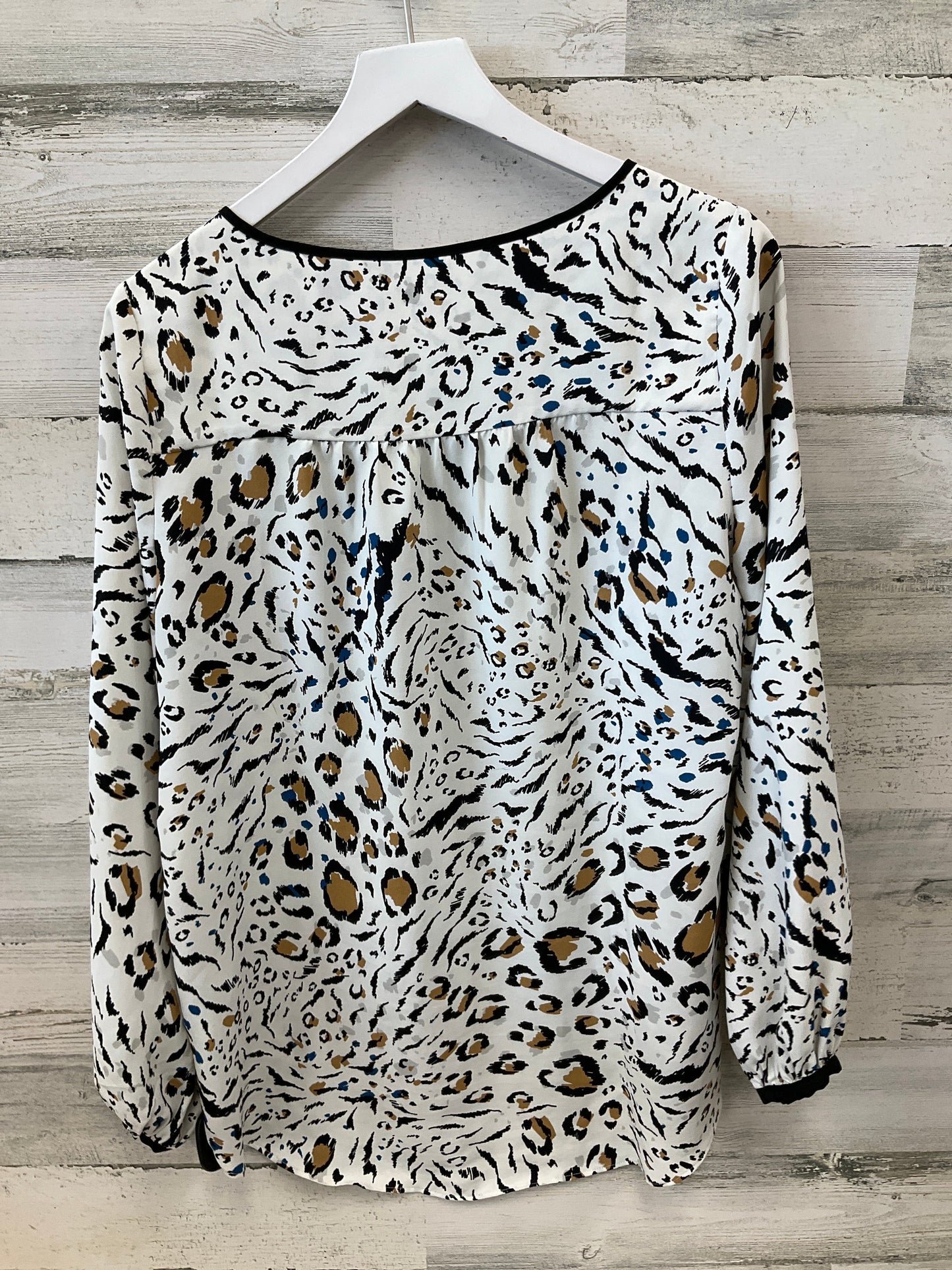 Top Long Sleeve By White House Black Market In Animal Print, Size: S