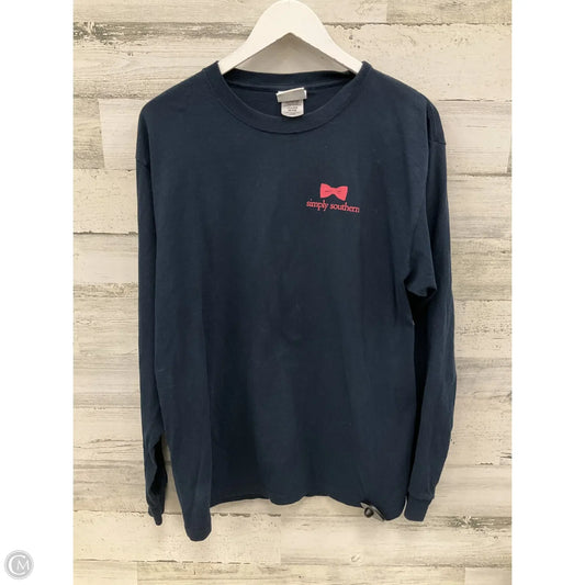 Top Long Sleeve By Simply Southern In Navy, Size: L