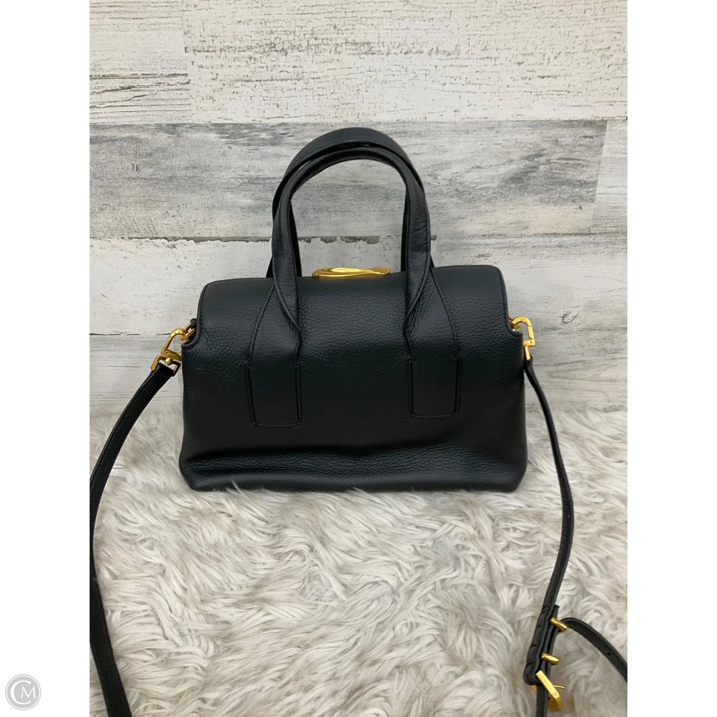 Handbag Leather By Donna Karan, Size: Medium