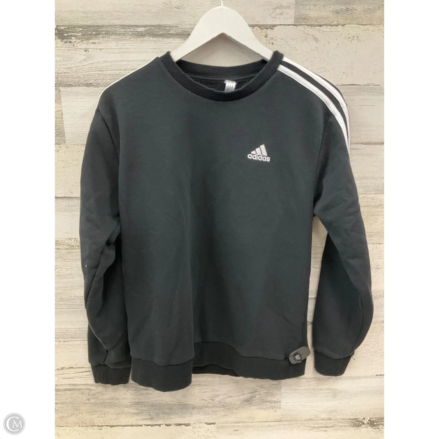 Athletic Sweatshirt Crewneck By Adidas In Black & White, Size: S