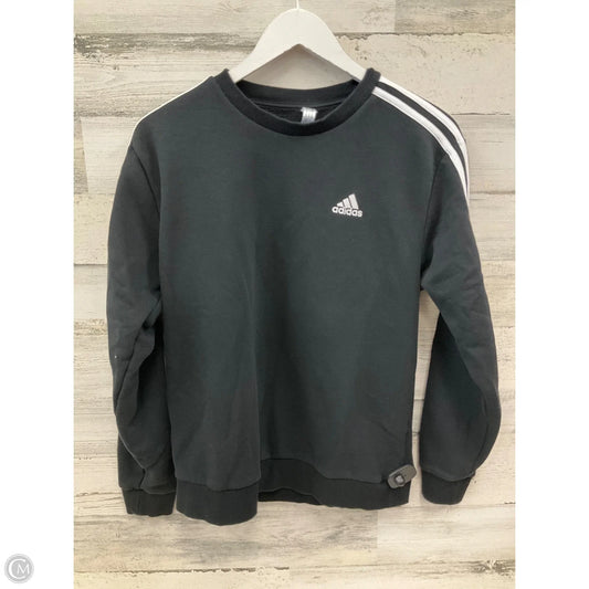 Athletic Sweatshirt Crewneck By Adidas In Black & White, Size: S