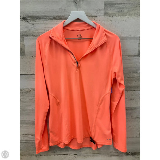 Athletic Top Long Sleeve Collar By Champion In Orange, Size: M