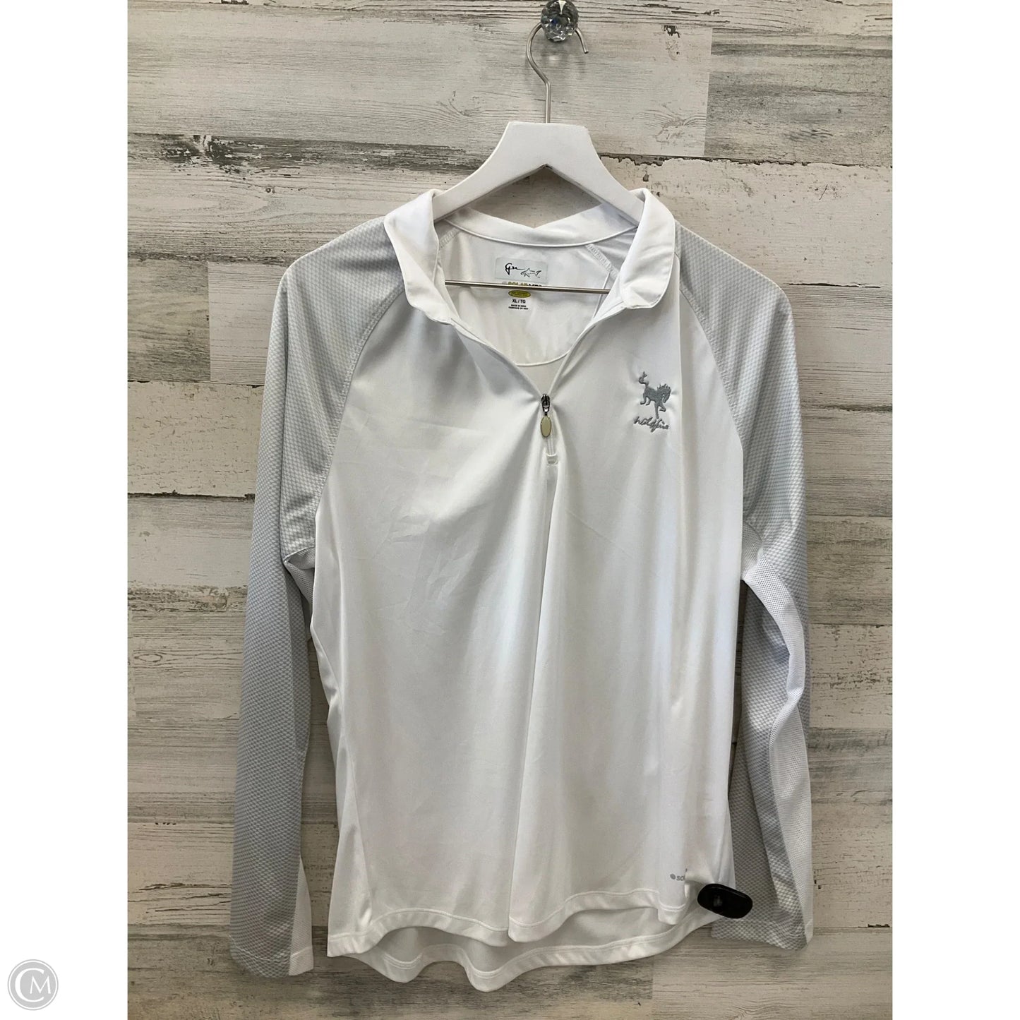 Athletic Top Long Sleeve Collar By Clothes Mentor In White, Size: Xl