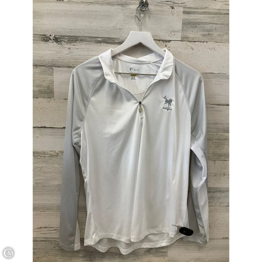 Athletic Top Long Sleeve Collar By Clothes Mentor In White, Size: Xl