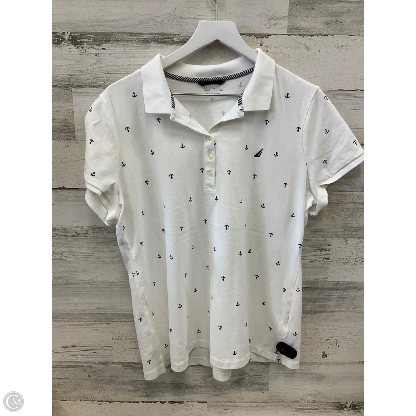 Top Short Sleeve By Nautica In White, Size: Xxl