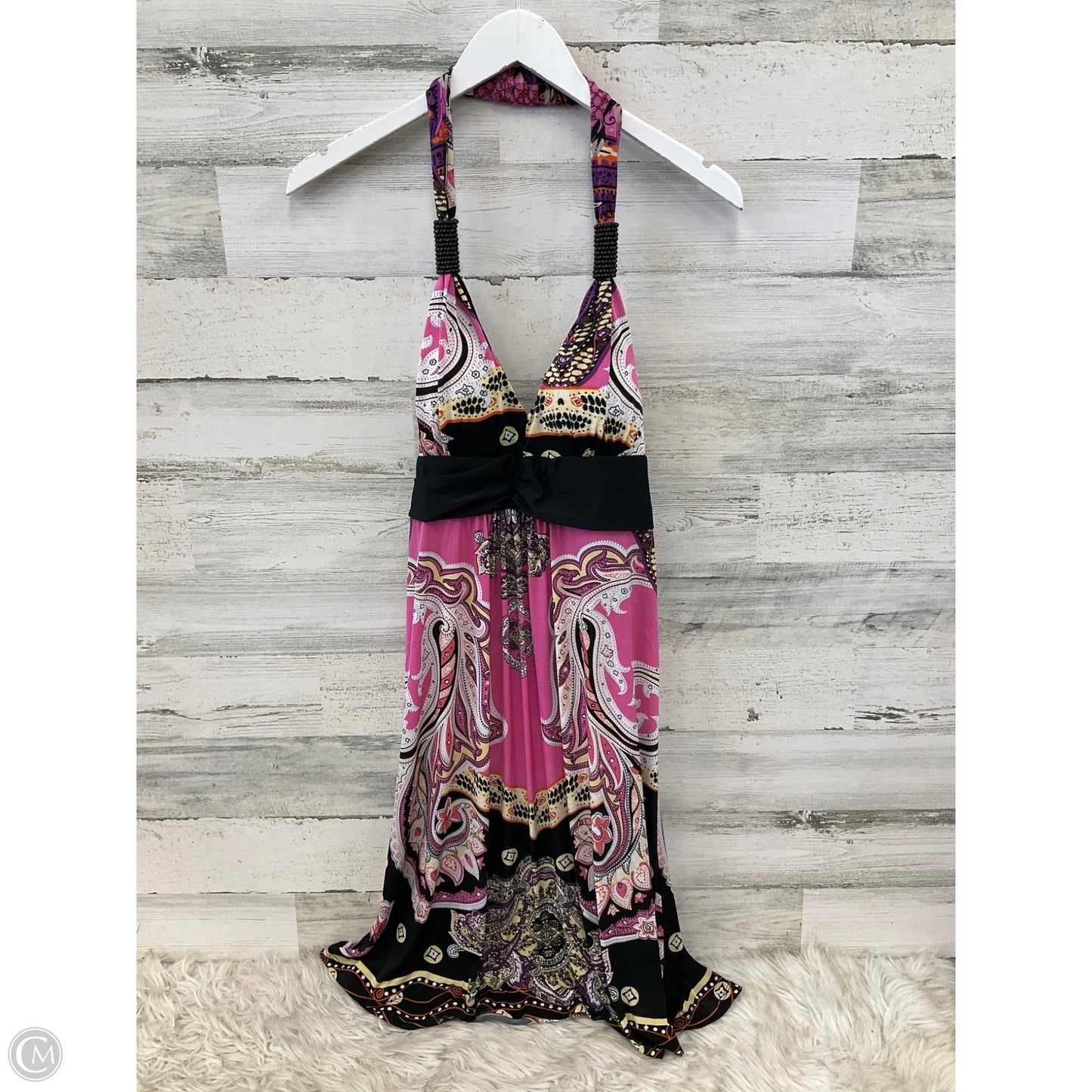 Dress Casual Midi By Clothes Mentor In Black & Pink, Size: Xl