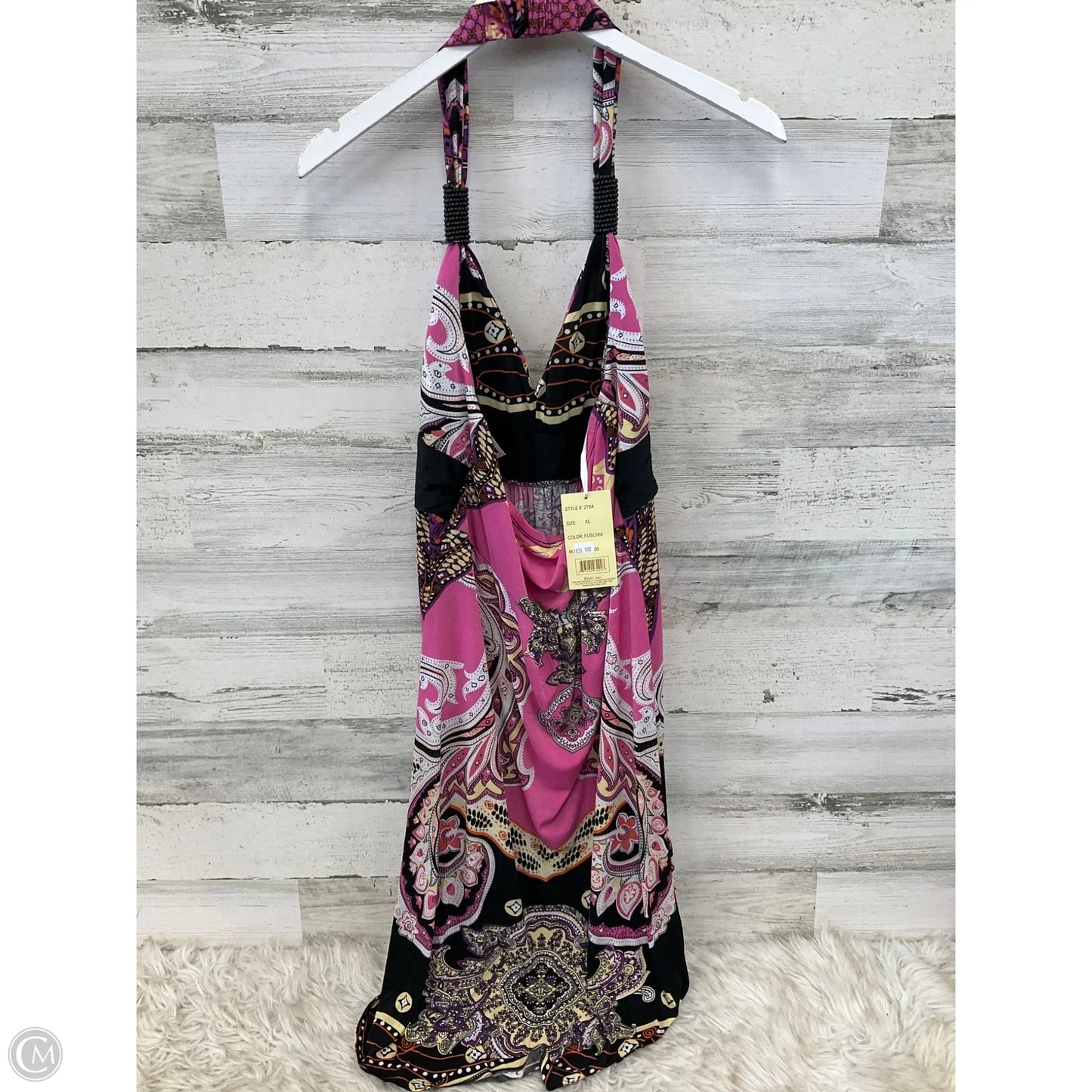 Dress Casual Midi By Clothes Mentor In Black & Pink, Size: Xl