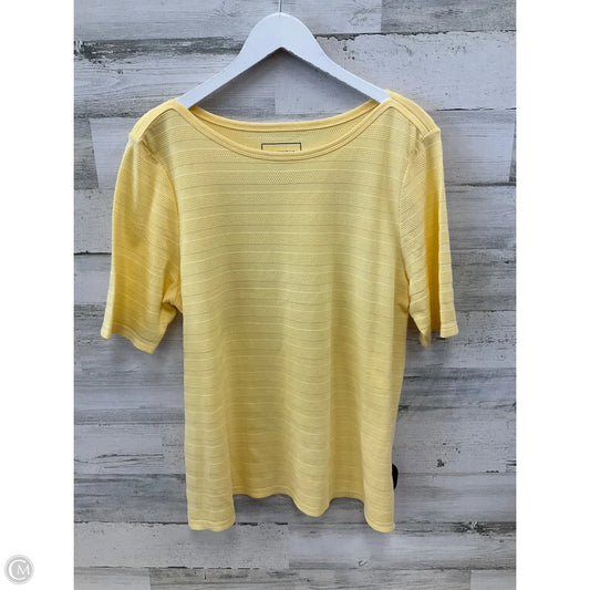 Top Short Sleeve By Charter Club In Yellow, Size: Xl