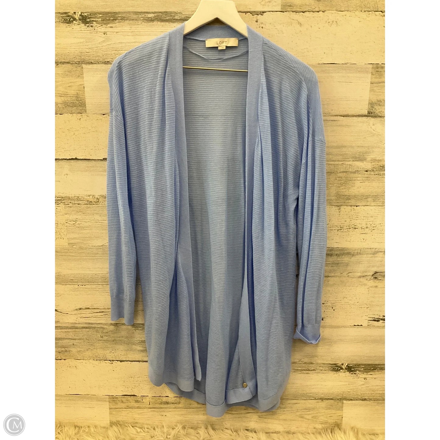 Sweater Cardigan By Loft In Blue, Size: M