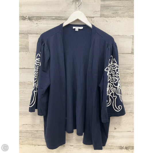 Sweater Cardigan By Chicos In Navy, Size: Xxl