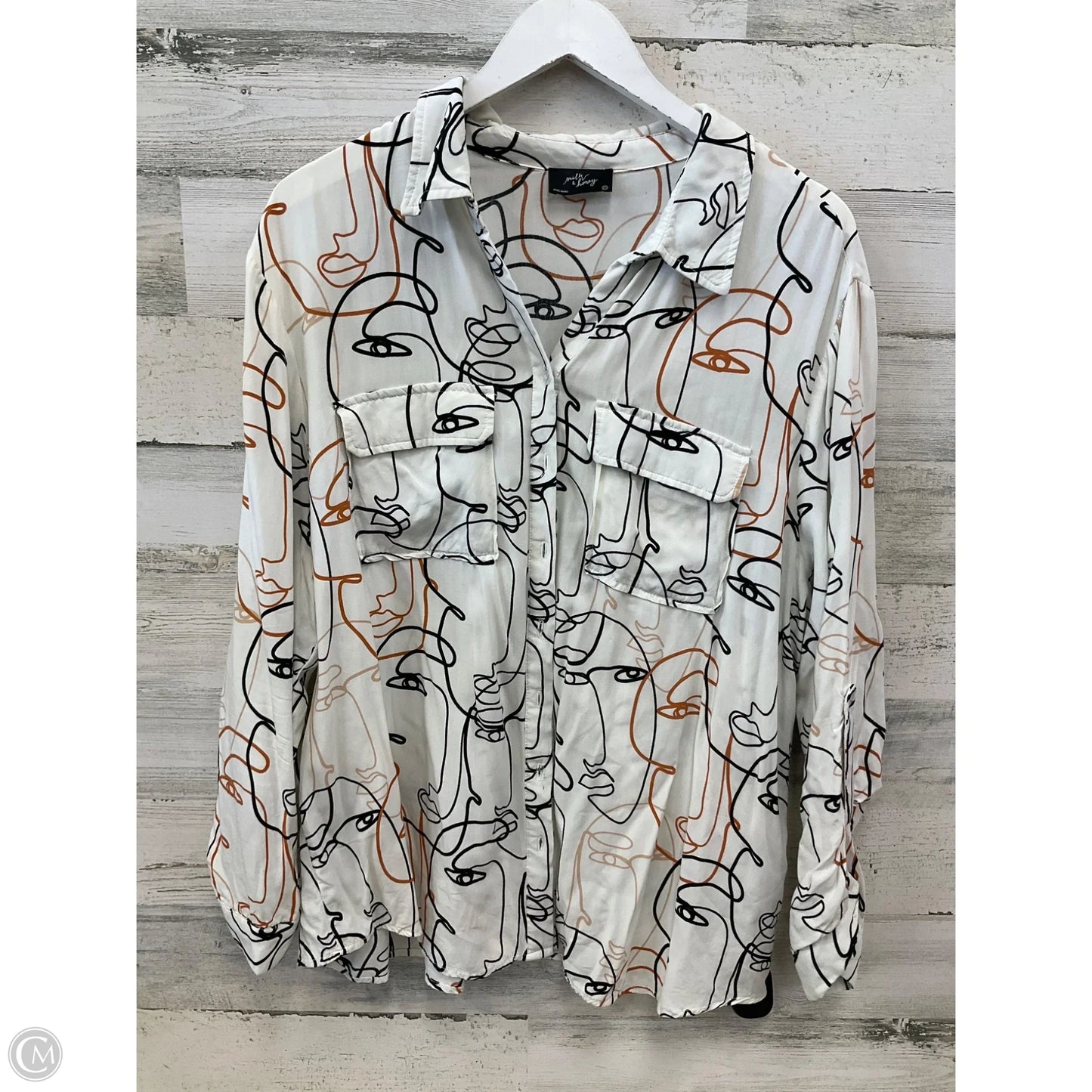 Top Long Sleeve By Clothes Mentor In Multi-colored, Size: 2x