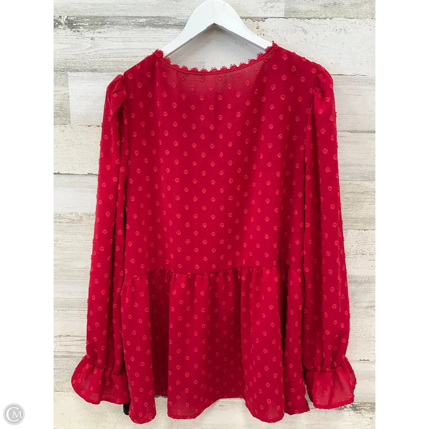 Top Long Sleeve By Shein In Red, Size: Xl