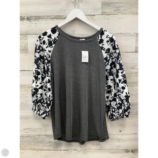 Top 3/4 Sleeve By Cato In Black & White, Size: M