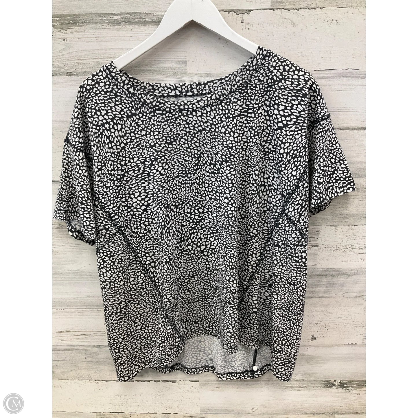 Top Short Sleeve By Lou And Grey In Black & White, Size: L