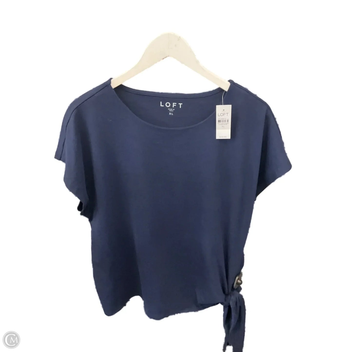 Top Short Sleeve By Loft In Navy, Size: Xl