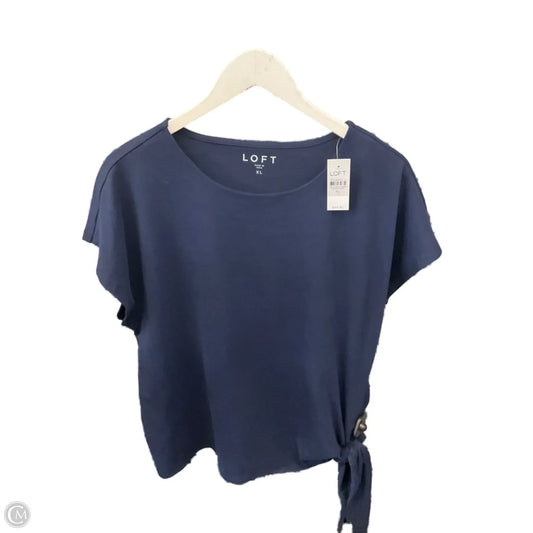 Top Short Sleeve By Loft In Navy, Size: Xl