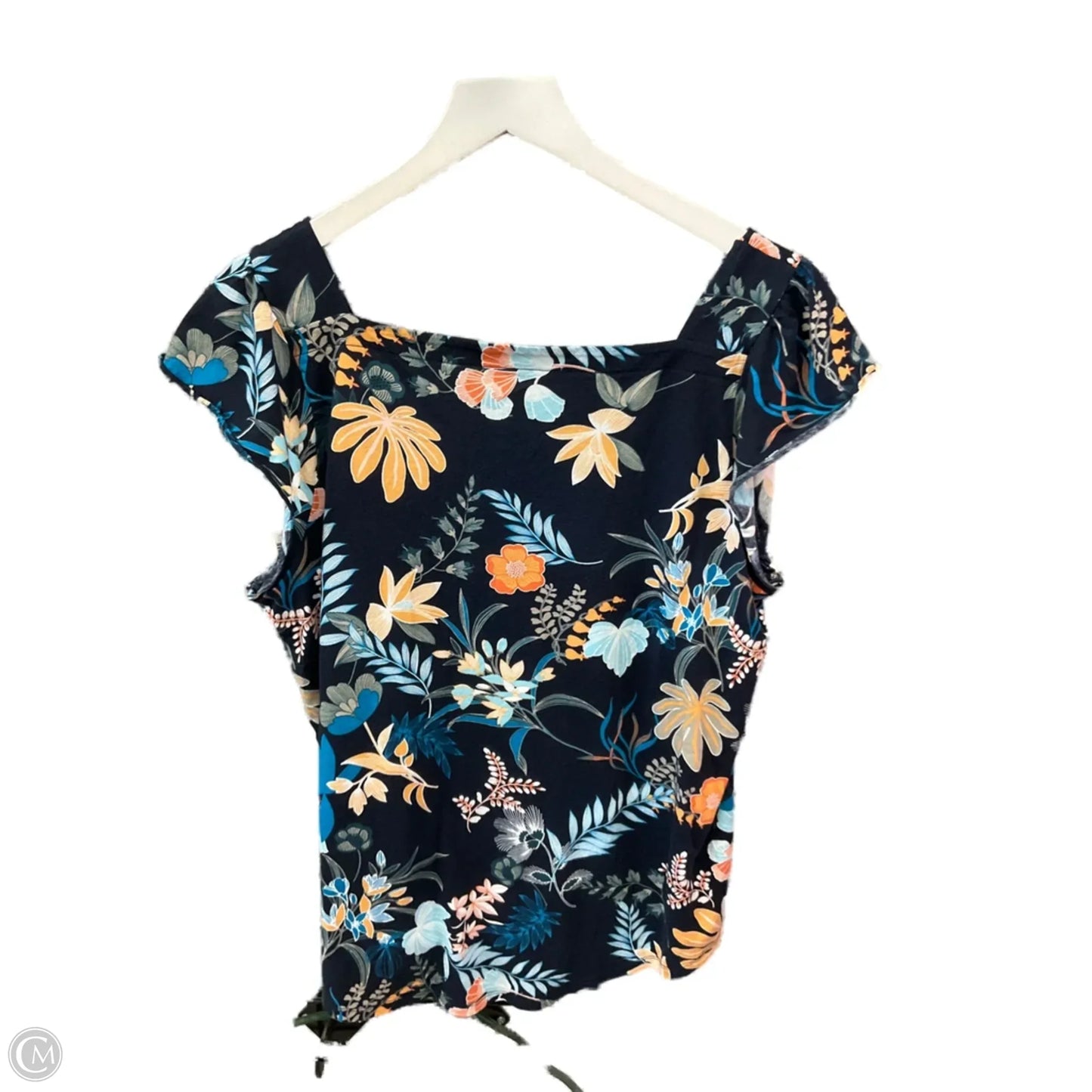 Top Short Sleeve By Loft In Navy, Size: Xl