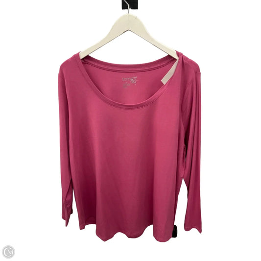 Top Long Sleeve Basic By Terra & Sky In Pink, Size: 1x