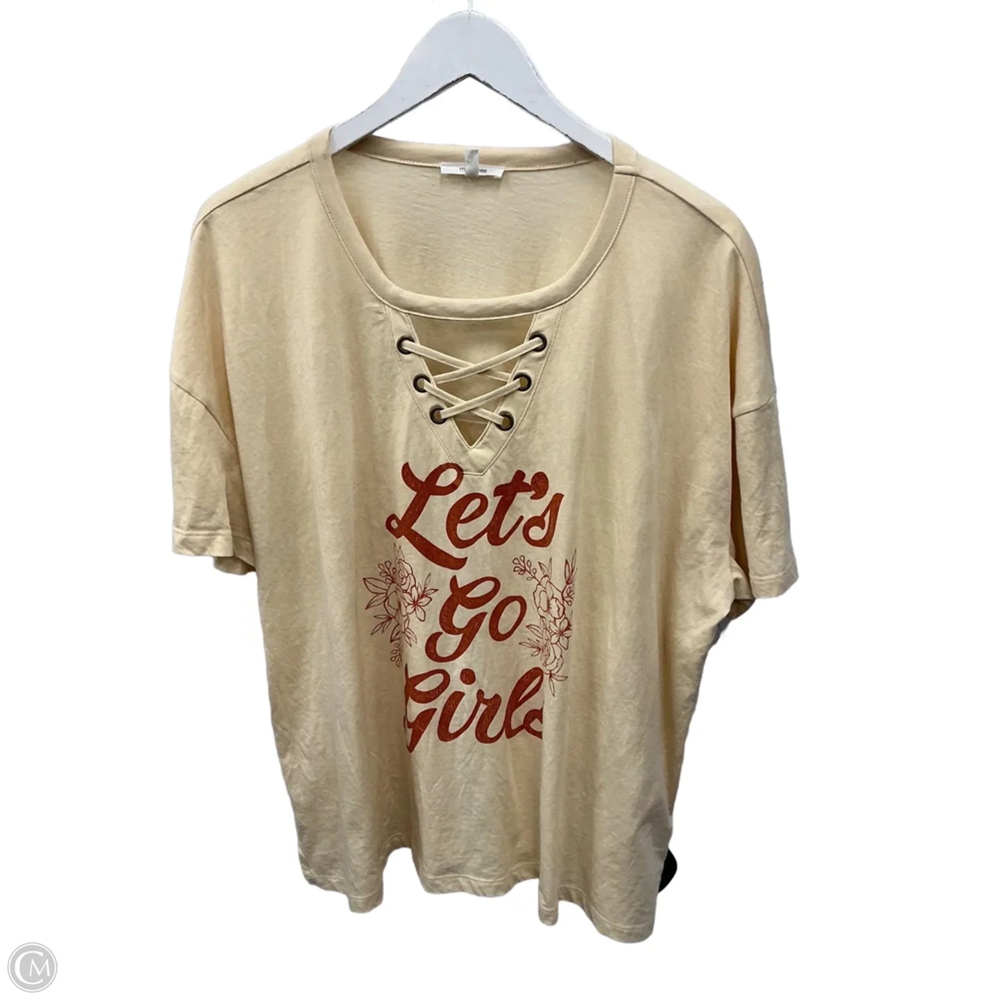 Top Short Sleeve By Maurices In Yellow, Size: Xxl