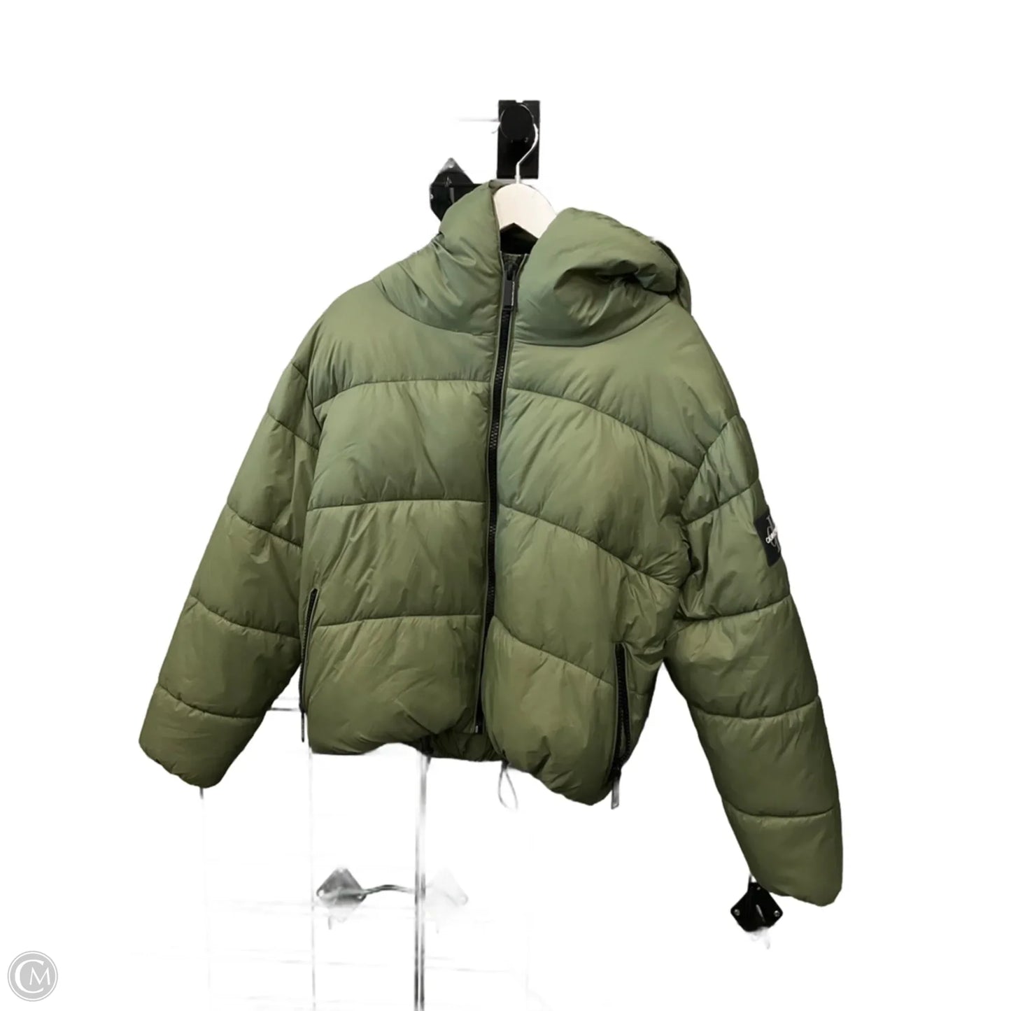 Jacket Puffer & Quilted By Calvin Klein In Green, Size: M