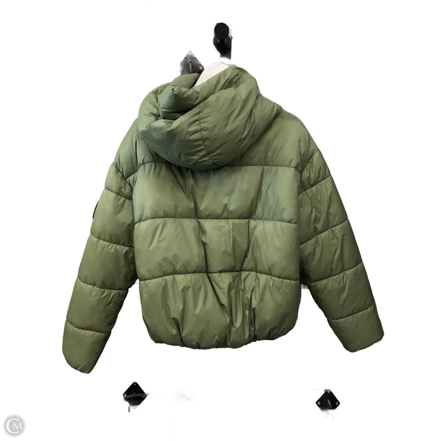 Jacket Puffer & Quilted By Calvin Klein In Green, Size: M