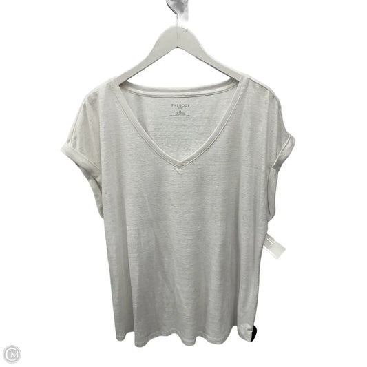 Top Short Sleeve By Talbots In White, Size: 2x