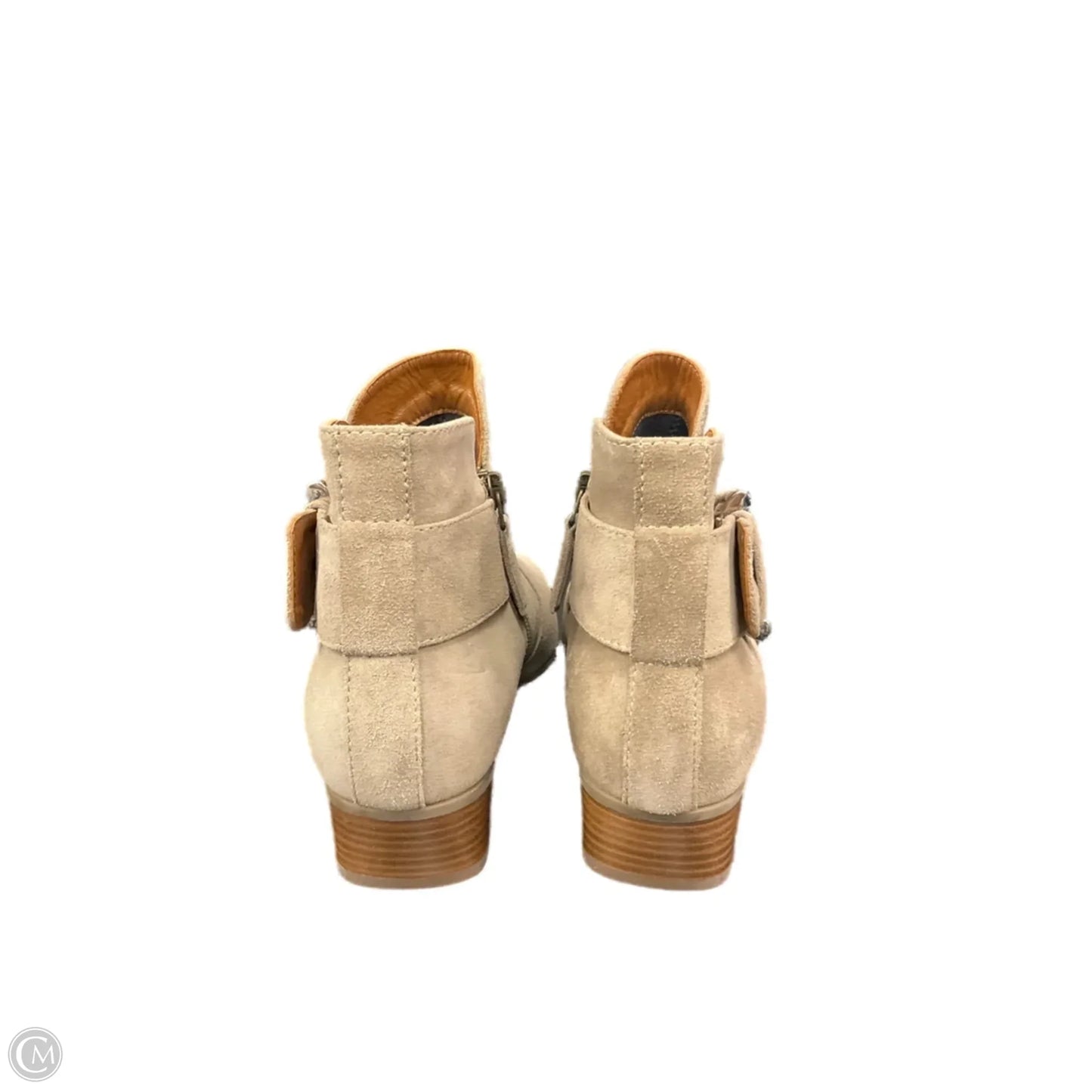 Boots Ankle Heels By Clothes Mentor In Tan, Size: 7.5