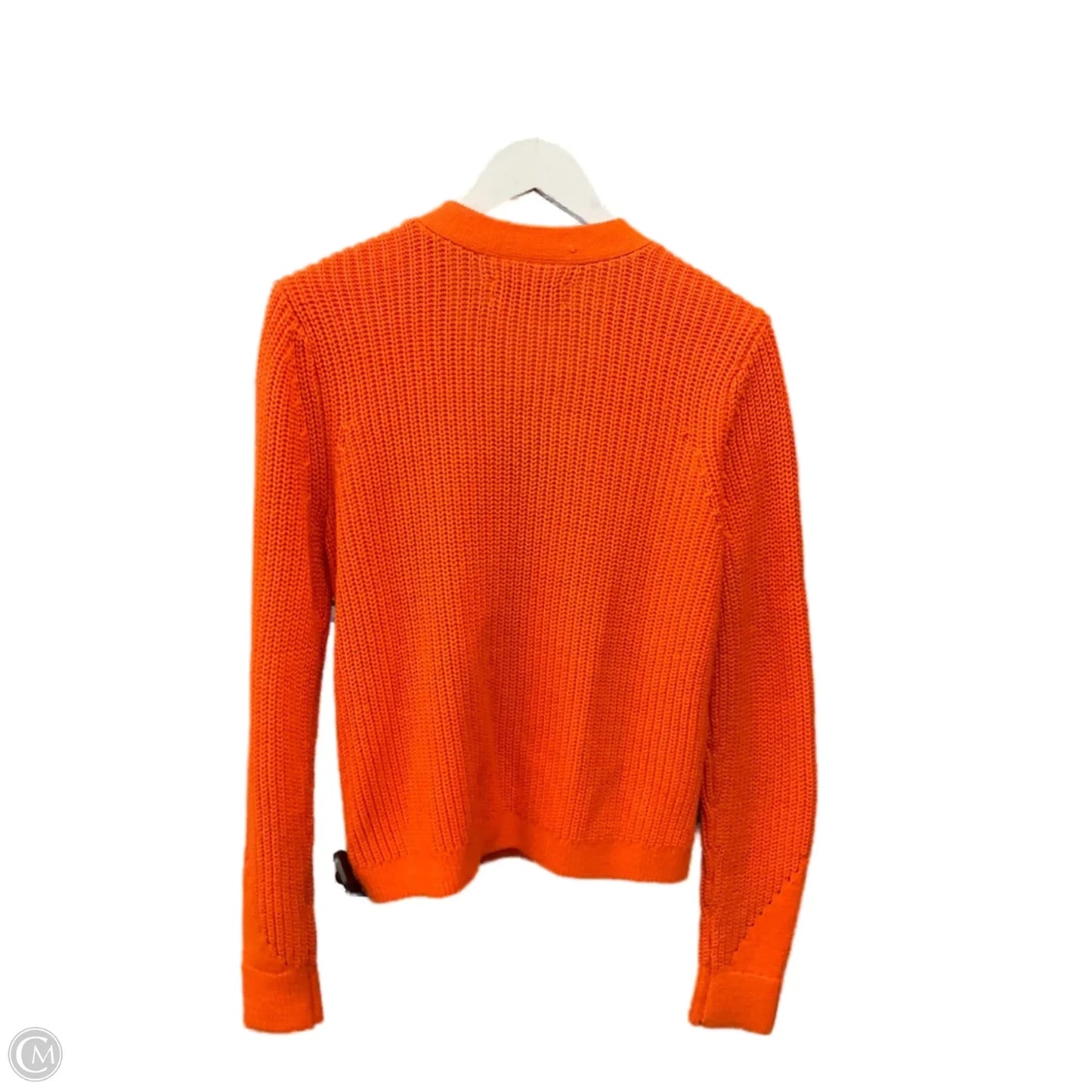 Sweater Cardigan By Loft In Orange, Size: L