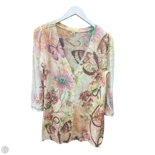 Sweater Cardigan By Debbie Morgan In Multi-colored, Size: S