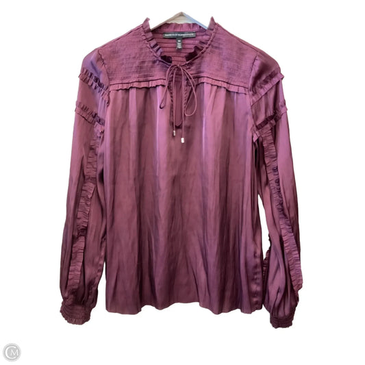 Top Long Sleeve By White House Black Market In Purple, Size: Xs
