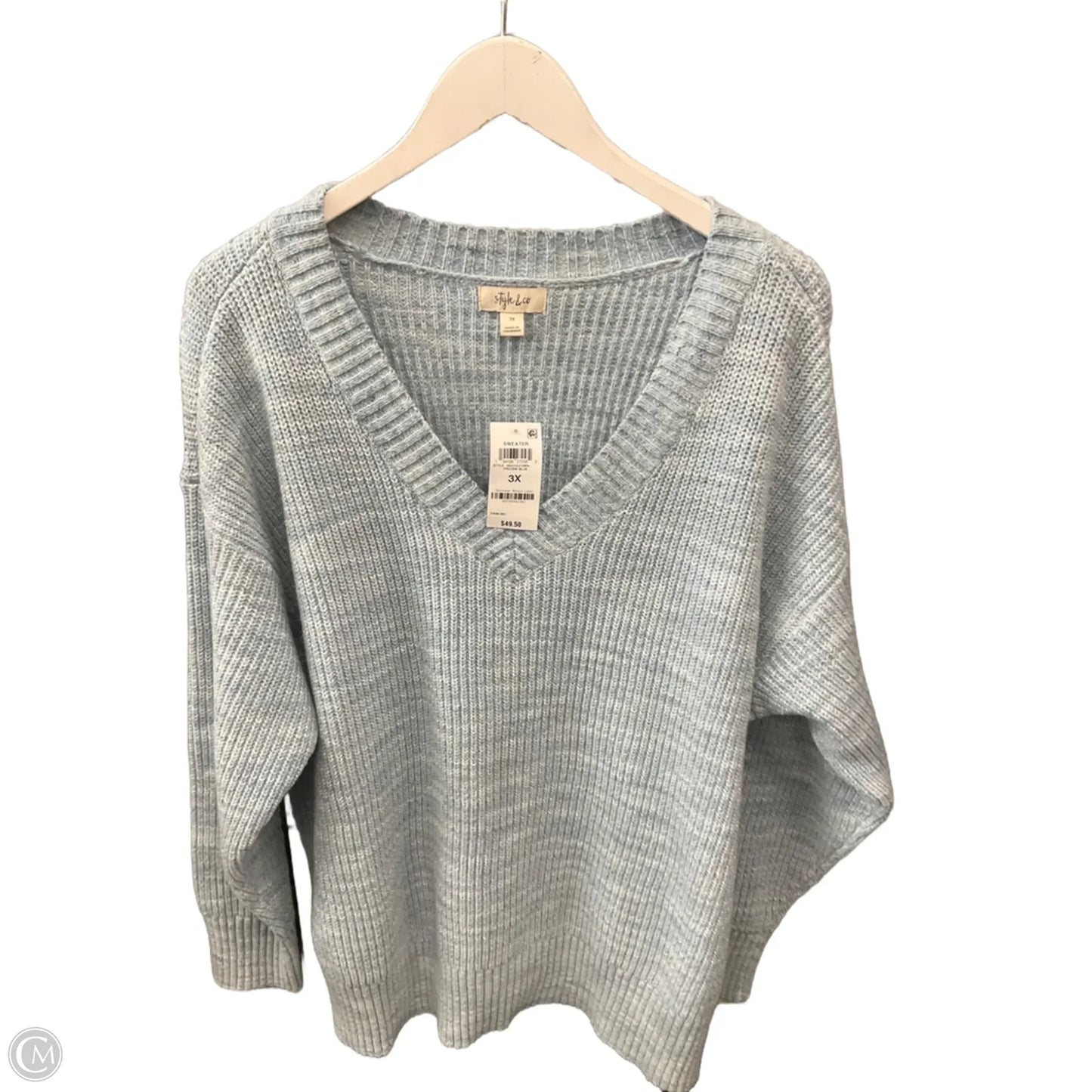 Sweater By Style And Company In Blue, Size: 3x