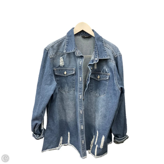 Jacket Denim By Clothes Mentor In Blue Denim, Size: 2x