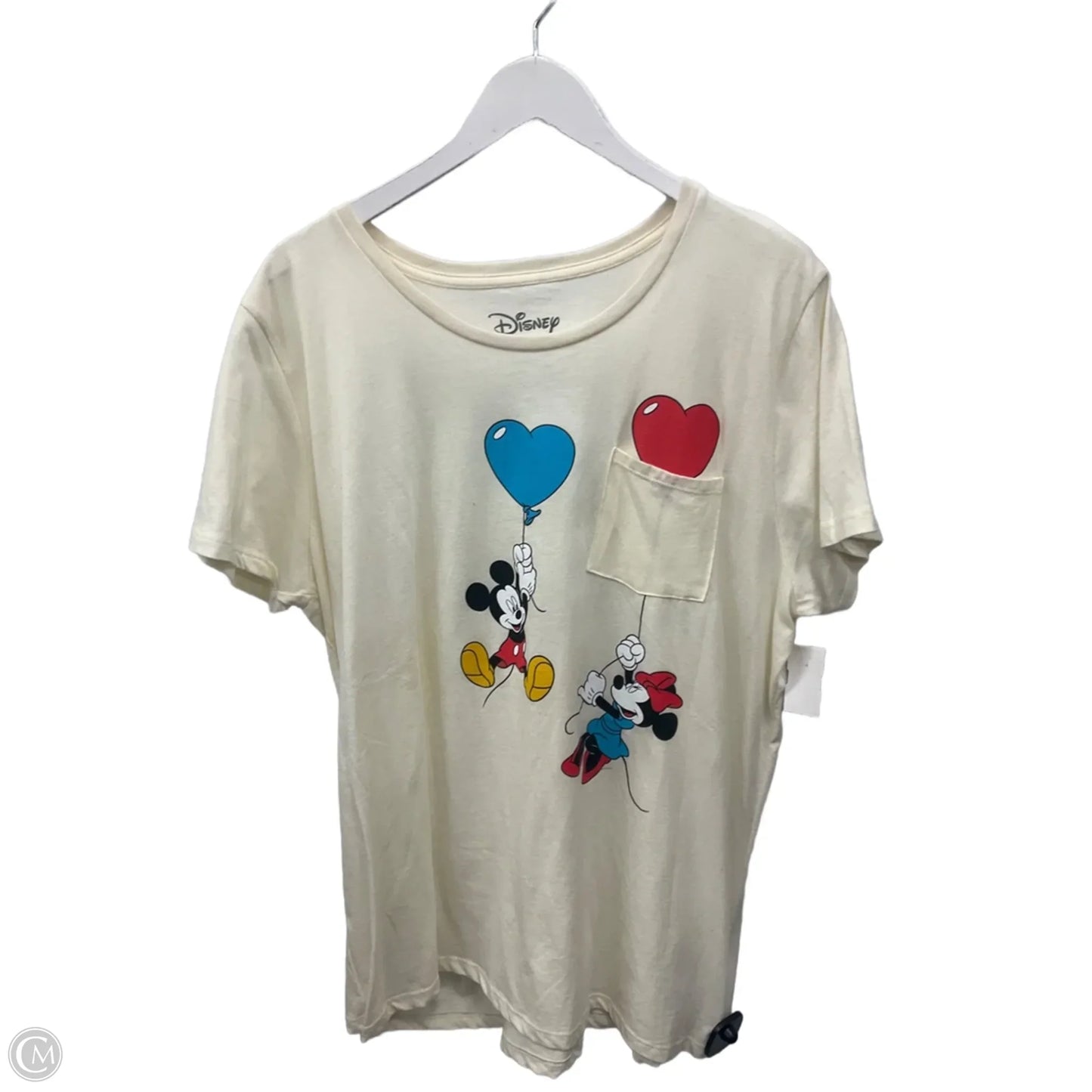 Top Short Sleeve By Disney Store In Cream, Size: 3x