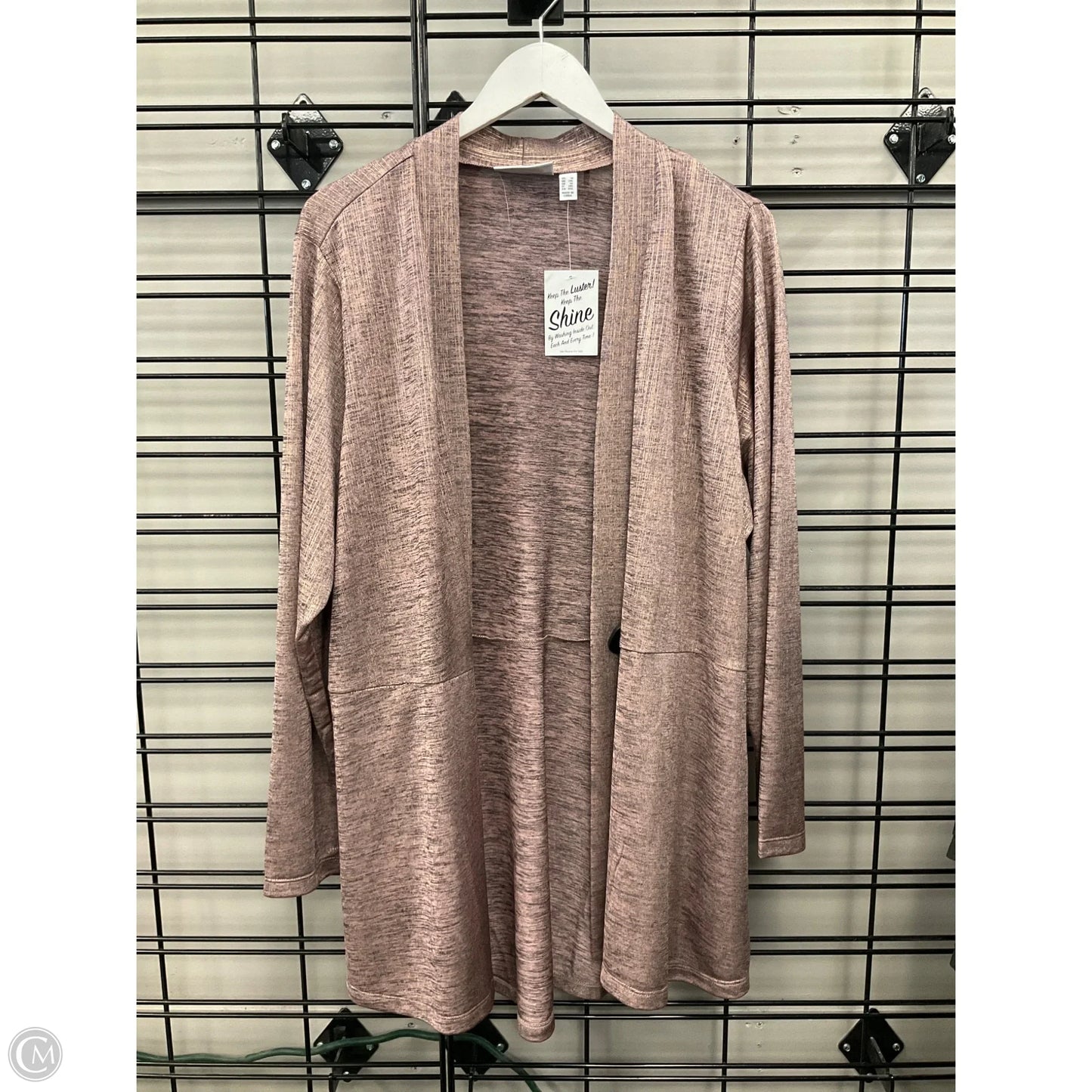 Cardigan By Susan Graver In Pink, Size: 1x